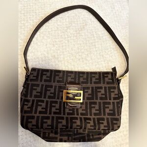 Authentic Vintage Fendi Monogram Zucca Shoulder Bag